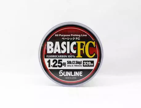 Флюорокарбоновая леска Sunline Basic FC 320 м, размер 1,25, 5 фунтов (6206) чистый