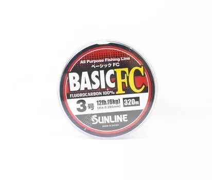 Флюорокарбоновая леска Sunline Basic FC 320m, размер 3, 12 фунтов (6251) чистый
