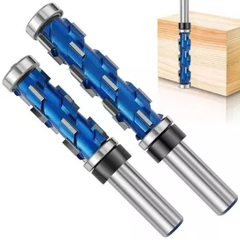 Flush Trim Router Bit Set 1/2inch Shank Professional Bearing Spiral Trimming Tool Carbide Flush Trimming Bit 3/4inch diameter 2PCS