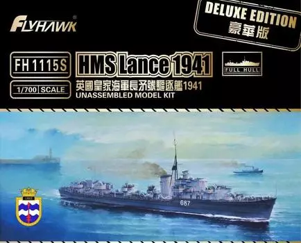 Flyhawk Model Royal Navy Destroyer Lance 1941 Deluxe Пластиковая модель FLYFH1115S 1/700