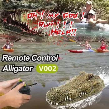 Flytec V002 RC Boat 2.4G пульт дистанционного управления электрическая гоночная лодка для бассейнов с имитацией крокодила He армия зеленый