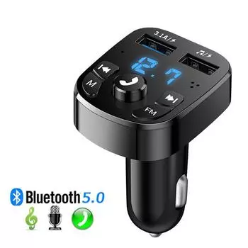 FM-передатчик Aux модулятор Bluetooth 5.0 Handsfree Автомобильный аудио MP3-плеер с быстрой зарядкой 3.1A