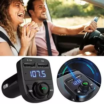 FM-передатчик Автомобильное зарядное устройство Беспроводной Bluetooth Hands-Free Звонки Радиоприемник Mp3 Музыка Стерео Адаптер Зарядное устройство с двумя портами USB