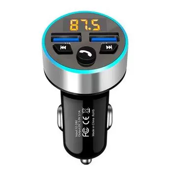 FM-передатчик модулятор автомобильный беспроводной Bluetooth 5.0 USB быстрое зарядное устройство авто Aux радио Mp3-плеер музыкальный комплект Hands Free для автомобиля золотой