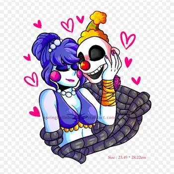 Fnaf Ennard X Ballora Five Nights At Freddy s Sister Location, термопереводные картинки для одежды, сумка-футболка, теплопередающие наклейки, железные нашивки