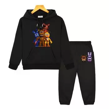 FNAF комплекты с капюшоном медведь кролик игра каваи аниме толстовка с капюшоном осень для мальчиков и девочек флисовый пуловер куртка детская бутиковая одежда 130