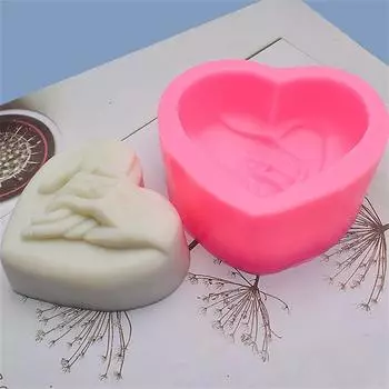 Foadant Soap Sugar-turning 3d Foadant Soap Making Holding Hands Mothers Mold Form Lovery Heart Handmade Decoration