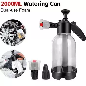 Foam Spray Bottle Hand-pressure Transparent Plastic Hand Sprayer Gardening Greenery Watering Spray Bottle (2L)