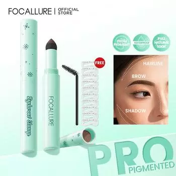FOCALLURE Пропигментированная 2 в 1, долговечная пудра для бровей, многофункциональная натуральная водостойкая, устойчивая к поту, гладкая косметика для улучшения бровей, косметика для макияжа