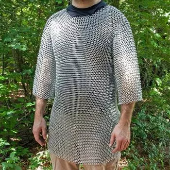 Foe Of Sword Haubergeon - Средневековая Функциональная Историческая Реплика Кольчуга Длинная Рубашка | Средний Большой
