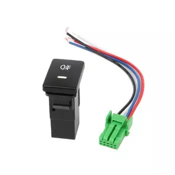 Fog Push Button Switch Wire With Amber Led Background Indicator Light For Toyota