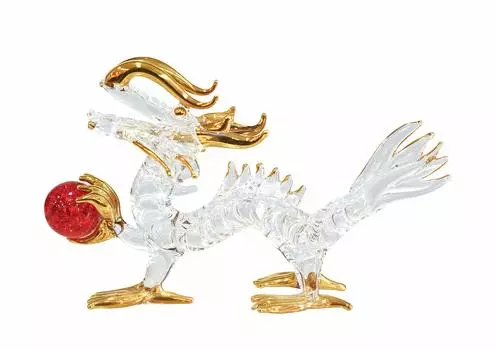 Fokart Handmade Glasswork Feng Shui Winning Ball Dragon 4 дюйма