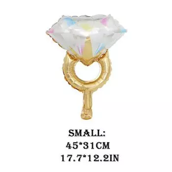 Фольгированные шары в форме кольца с бриллиантом, украшения для помолвки, свадьбы, вечеринки Small золотистый