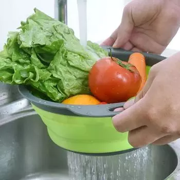 Foldable Drainer Vegetable Pink Kitchen Item Free Shipping Fruit Banana Washing Kitchen Useful Things Basin Bagen Tiger Home Bar Small синий