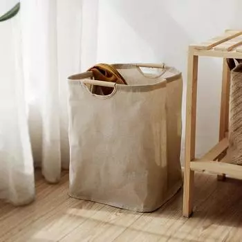 Foldable Laundry Basket Cotton Linen Laundry Hamper Waterproof Organizer Bucket Clothes Toys Large Capacity Home Storage Basket