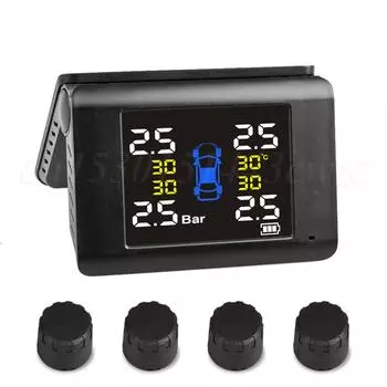 Foldable Monitor Solar TPMS Car Tire Pressure Monitoring System Tyre Diagnostic Tools Test Auto Security Alarm System Monitor External