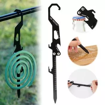 Foldable Mosquito Coil Holder Creative Folding Tent Stakes Outdoor Tent Nail Camping Supplies серебряный