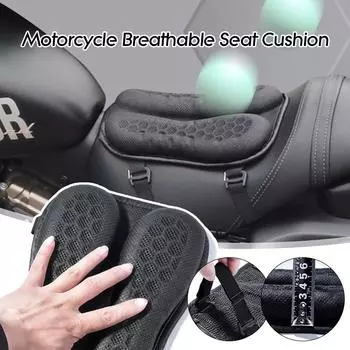 Foldable Motorcycle Gel Seat Cushion 3D Honeycomb Structure Shock Breathable Motorbike Gel Seat Pad Universal Moto Accessories чёрный