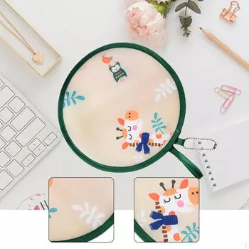 Foldable Round Fan Compact Handheld Cooling for Show Festival Summer Wedding Giraffe