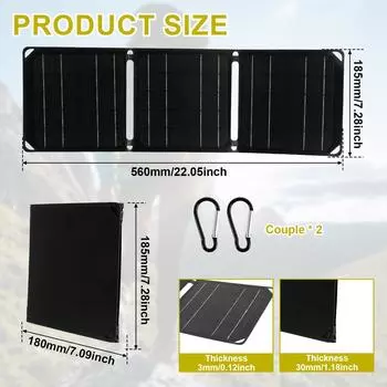 Foldable Solar Panel IP68 Waterproof Portable Solar Panel Charger Solar Panels Plate USB Solar Panels Power Bank for Cell Phone бежевый