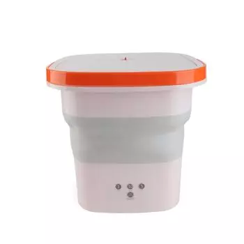 Foldable Washing Machine 3 Timing Gear 4.5L Large Capacity with Draining Bucket for Travel розовый