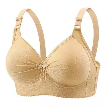 Folded thin mold cup in the elderly comfortable underwear three-breasted women s bra bra 36/80BC cup чёрный