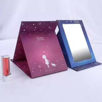 Folding Fold Makeup Mirror High Definition Vanity Mirror Portable Desktop Stand Mirror Dormitory зелёный