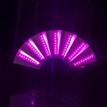 Folding Hand Fan With Led Light Portable Light Dance Night Show DJ Fluorescent Bar Club Room Party Glowing Color Change Fans