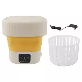 Folding Washing Machine Portable Foldable 8L Mini Washer for Socks Underwear Baby Clothes Apartment зелёный