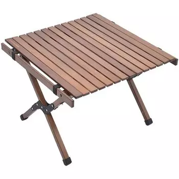 Folding Wood Table Small Outdoor PEACEPARK 36660221 BROWN