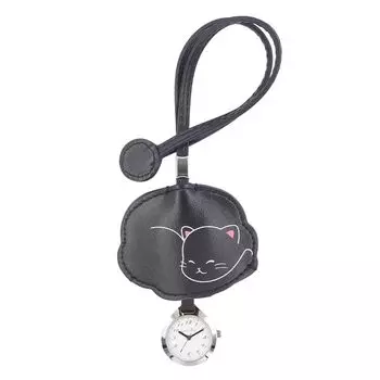 [Follow] pocket watch catmint Good night cat hang watch E00524S-6 BK ladies