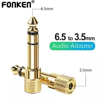 Fonken 6,35/6,5 мм штекерный до 3,5 мм женский стерео наушники аудио адаптер усилитель микшер гитара 6,35/6,5 до 3,5 конвертер золотой