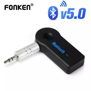 FONKEN Bluetooth V5.0 адаптер 3,5 мм автомобильный комплект музыкальный автомобильный Bluetooth-приемник беспроводной аудиоадаптер для наушников Mp3 AUX Transm