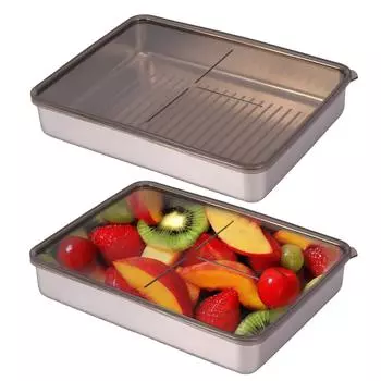 Food Storage Box Bacon Container for Refrigerator 304 Stainless Steel Airtight Deli Meat Storage Containers with Lids 2pc