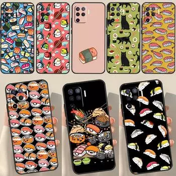 Food Sushi Case For OPPO A15 A74 A54 A94 A52 A72 A31 A53 A53S A5 A9 2020 A3S A5S A83 A91 A93 Cover Find X3 Lite