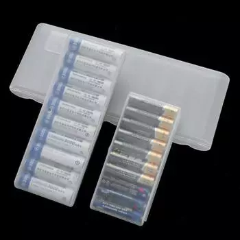 For AAA/AA/18650 10 Slots Battery Storage Box Clear Hard Plastic Battery Container Holder Case Waterproof Organizer Container