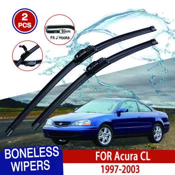 For Acura CL 1997-2003 Car Windshield Wiper U-type Soft Rubber Frameless Bracketless Car Wipers 24 +20