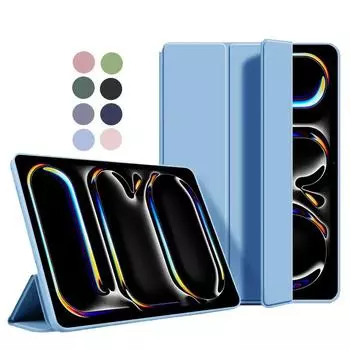 For Apple iPad Pro 11 Inch 2024 Case Funda Folding Stand Magnetic Soft TPU Back for iPad Pro 11 Inch 5th Generation Case Cover iPad Pro 11 2024 5th темно-синий