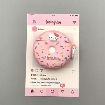 for Baseus BASEUS M2s Earphone Case BASEUS M2spro Protective Case BASEUS M2s Niche Style Cartoon M2spro Silicone Drop-Resistant Soft Box for Women Baseus M2s/M2sPro Pink Kitty Cat Donut + Ring