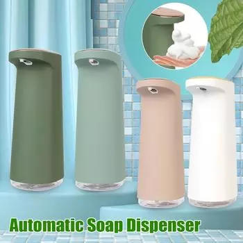 For Bathroom Kitchen Automatic Foaming Touchless Foam Liquid Soap Dispenser Hand Free Portable USB Rechargeable 450ML розовый