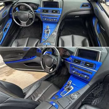 For BMW 6 Series F12 F13 2 doors Car-Styling 3D/5D Carbon Fiber Car Interior Center Console Color Change Molding Sticker Decals Left Hand Drive