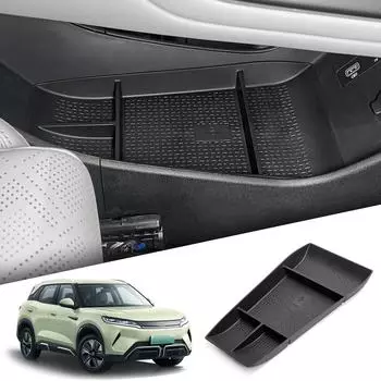 for BYD Yuan Pro 2025 2025 Center Console Lower Storage Box Car Tray TPE Organizers Accessories Tidying Black