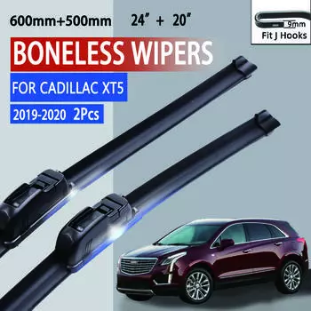 For Cadillac XT5 2019-2020 Car Windshield Wiper U-type Soft Rubber Frameless Bracketless Car Wipers 24 +20