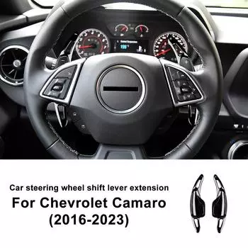 For Chevrolet Camaro 2016 2017 2018 - Car Steering Wheel Paddle Shifter Cover ABS Carbon Fiber Trim Accessories for Camaro 16-23 чёрный