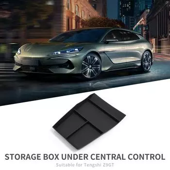 for Denza Z9 GT 2025 2025 Center Console Lower Storage Box Car Tray Silicone Organizers Accessories Tidying Black