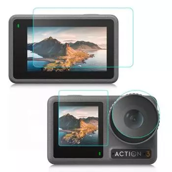 Для DJI Osmo Action 3 PULUZ 3-в-1 объектив передний и задний экран из закаленного стекла взрывозащищенная пленка