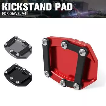 For Ducati Diavel V4 DIAVEL V4 1200 2025 2025 Motorcycle CNC Kickstand Foot Side Stand Extension Pad Enlarge Support Plate чёрный