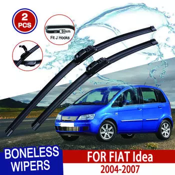 For FIAT Idea 2004-2007 Car Windshield Wiper U-type Soft Rubber Frameless Bracketless Car Wipers 22 +16