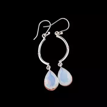 For Gift Milky Opal Gemstone 925 Sterling Silver Jewelry Handmade Earrings 2.60 EE-43-14