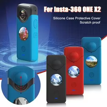 Для Insta-360 ONE X2 Силиконовый чехол Защитный чехол для кожи синий